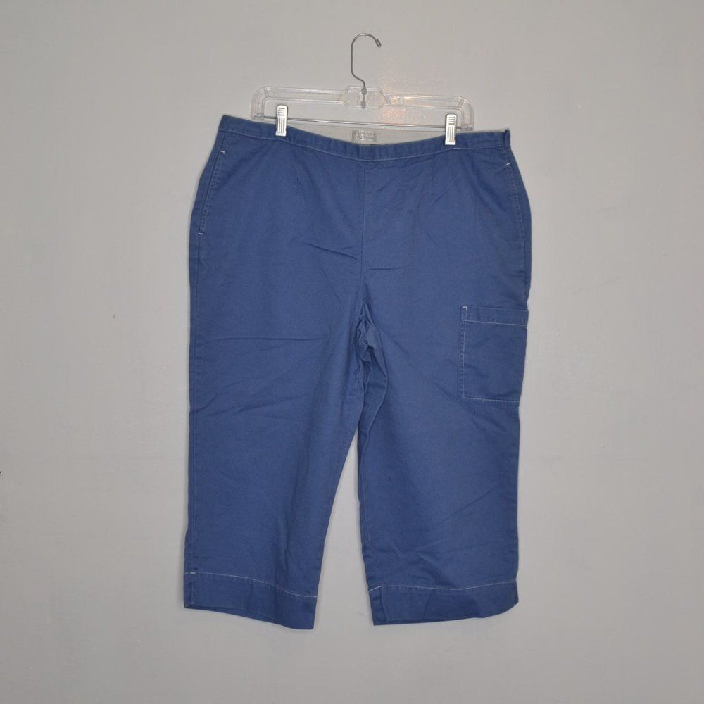 Christopher & Banks Women's 16 Blue Cargo Capris